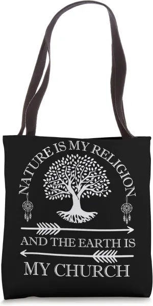 Nature is My Religion Eco-friendly Hippie Tote Bag