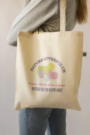 Nature Lovers Club Tote Bag - Vegan - 100% Organic Cotton