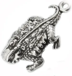 New Horned Lizard Horny Toad 925 Sterling Silver Charm Pendant Reptile for Everyday Wear and Any Outfit ISLANL02086