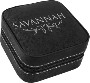 New Jwelery Storage Organized Travell Box, Laserable Leatherette Travel Jewelry Box For Women, Best Premium Storage Case, Travel Black Jwelery Box