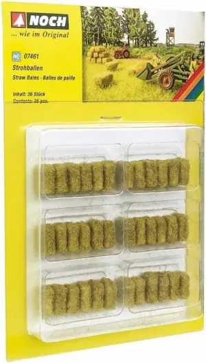 Noch 7461 H0 Straw Bales 36 Pieces Finished Model, Various