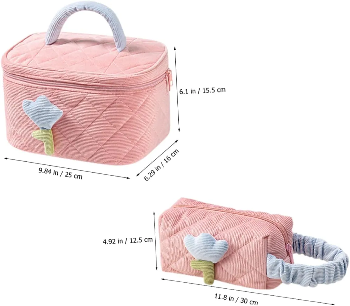 NOLITOY Large Capacity Makeup Travel Cosmetic Bag Quilted Toiletry Bag Hook Women's Travel Toiletry Bag Makeup Organizer Portable and Sturdy