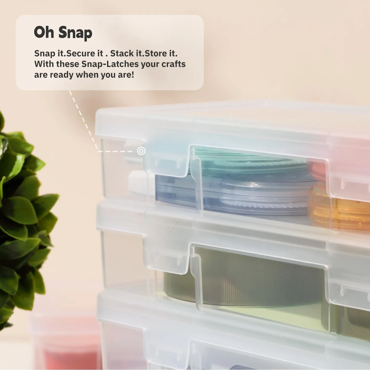 novelinks Stackable Plastic Clear Storage Box Containers with Latching Lid - Art Craft Supply Organizer Storage Containers for Pencil Box, Lego, Crayon, Beads, Jewelry (12 Pack Small -Clear)