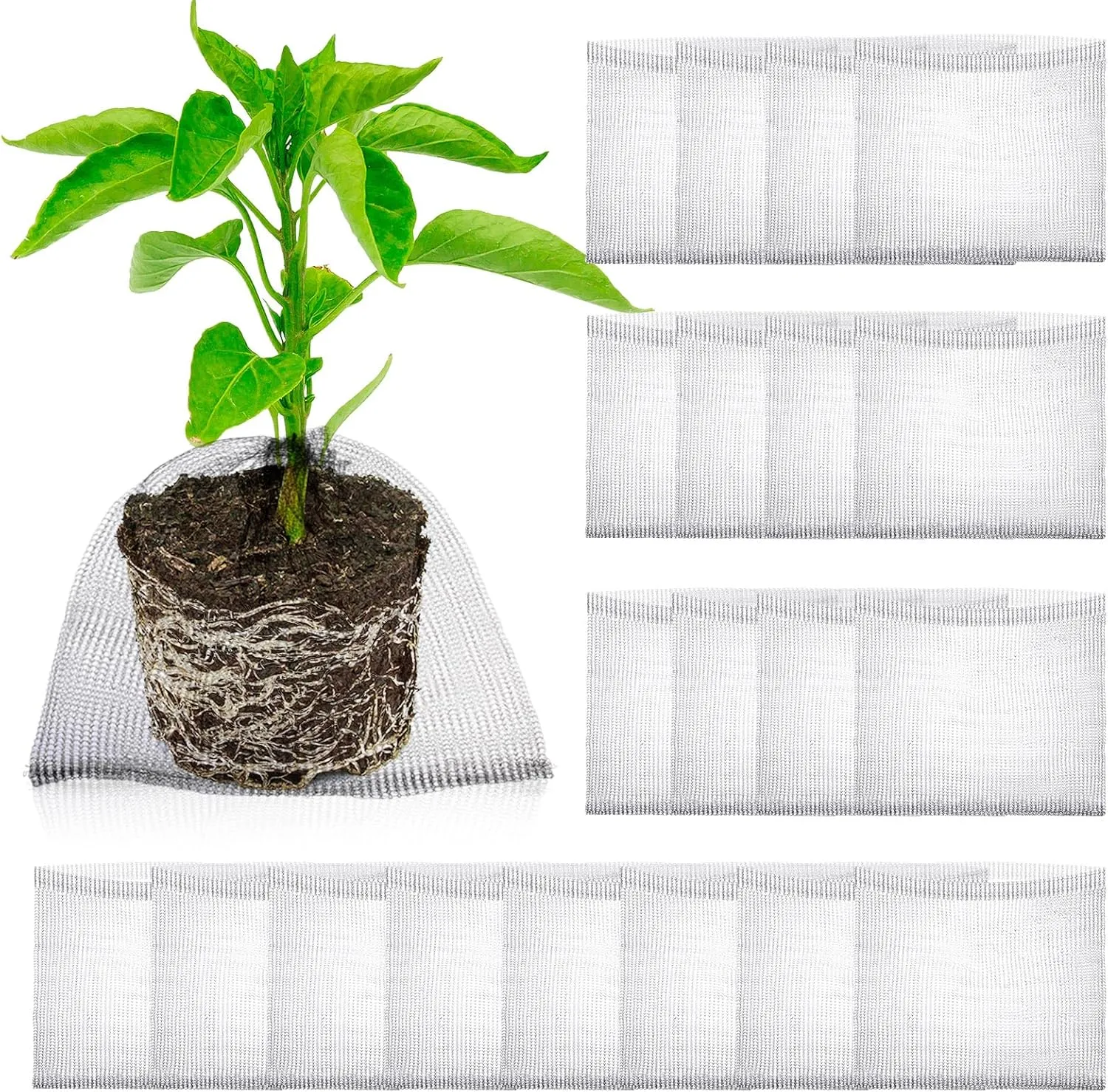 Nuenen 20 Pcs Large Root Guard Gopher Basket Vole Mesh Wire Baskets Stainless Steel Guard Cages Knitted Gopher Wire Mesh for Underground Vegetables Flowers Tree Root Protection (10 Gallon)