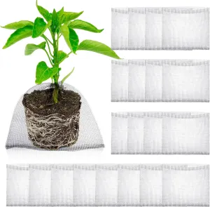 Nuenen 20 Pcs Large Root Guard Gopher Basket Vole Mesh Wire Baskets Stainless Steel Guard Cages Knitted Gopher Wire Mesh for Underground Vegetables Flowers Tree Root Protection (10 Gallon)