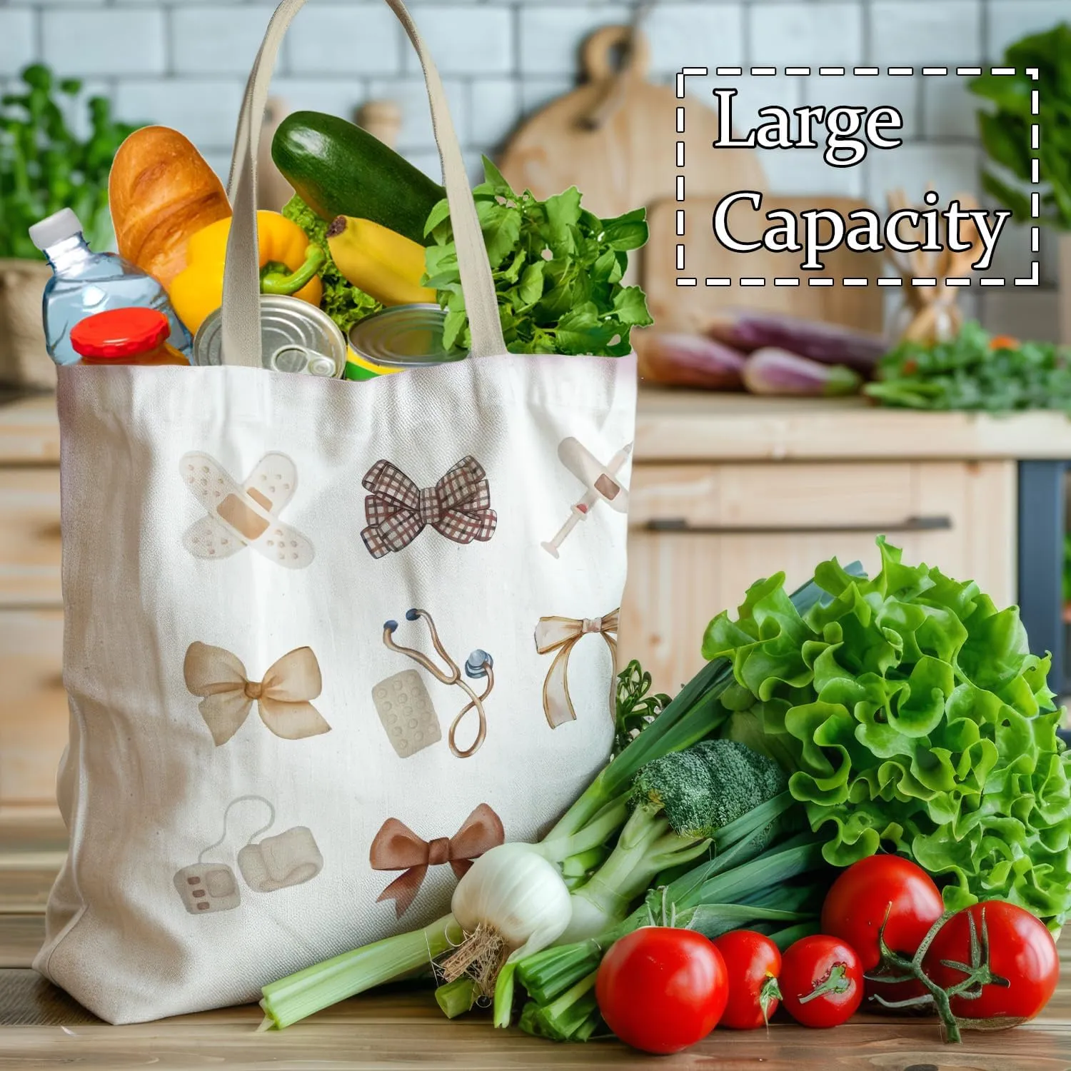 Nurse Tote Bag, Nursing Canvas Tote Bags for Women, Nurses Week Day Appreciation Gifts, Reusable Grocery Shopping Bags