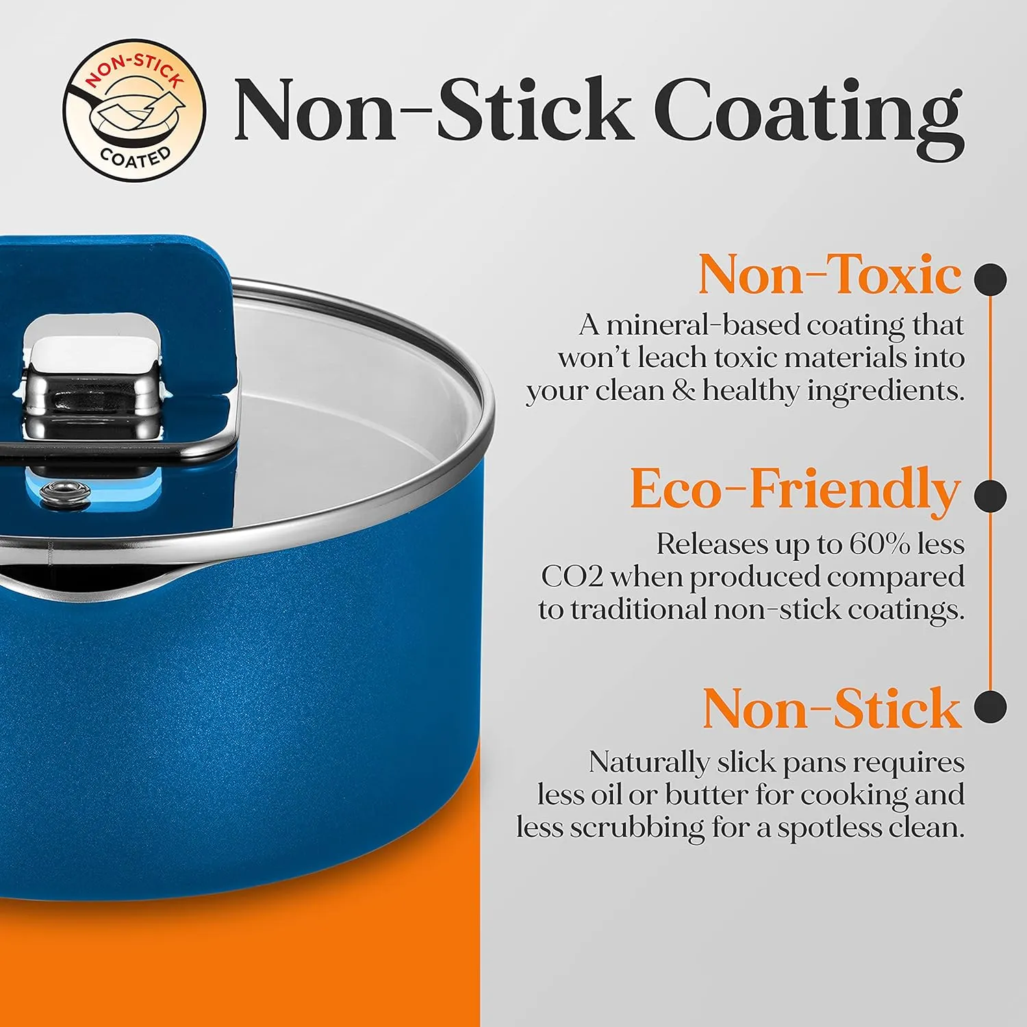 NutriChef 17pcs Blue Stackable Pots and Pans Set, Nonstick Induction Cookware, Space Saving Cookware, Easy Clean, Ideal For RV and Camper, Includes a Foldable Steamer Basket and Cooking Utensils
