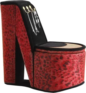 Ore International HBB1830 Iridescent High Heel Shoe Display with Hooks Jewelry Box, Leopard Print