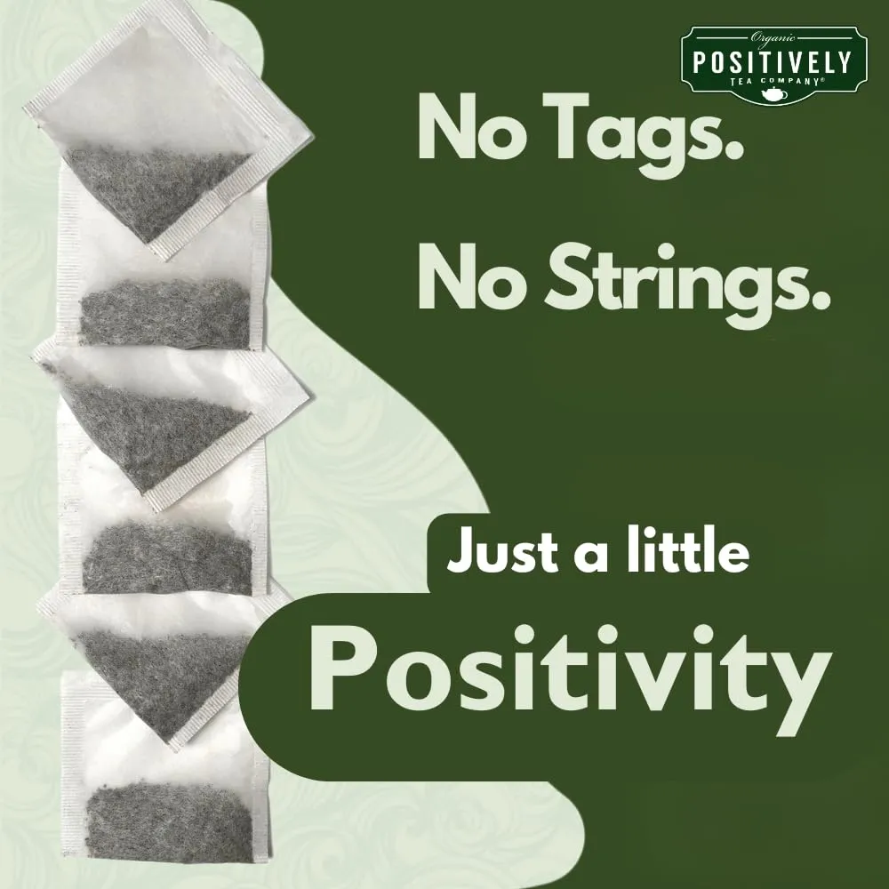 Organic Positively Tea Company, Mango Green Tea Bags, 100 Count, Eco-Friendly Tea Bags, Non-GMO