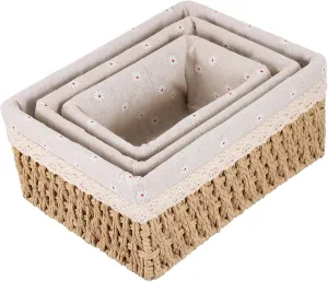 Organizer Box 3 Rattan Baskets Modern Practical Storage for Home Office Decor