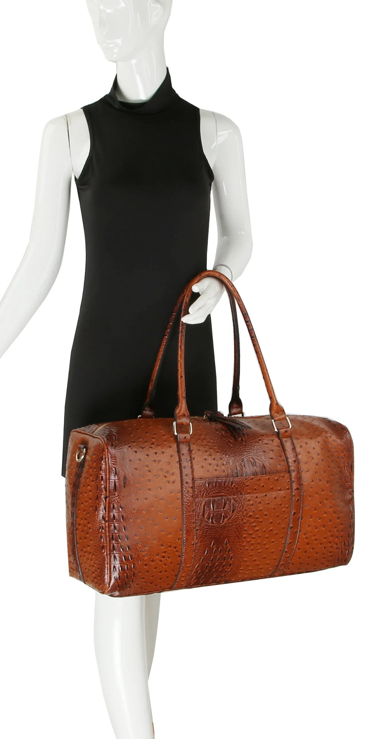 Ostrich Croc Duffle Bag