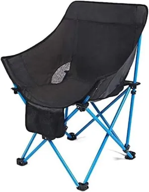Outdoor Folding Chair Camp Chair Garden Recliner Portable Camping Moon Chairs with Storage Bag, for Hiking Beach Fishing Folding