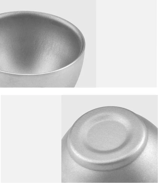 Outdoor Portable Pure Titanium Double Layer Kung Fu Tea Cup 40ML(Purple)