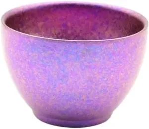 Outdoor Portable Pure Titanium Double Layer Kung Fu Tea Cup 40ML(Purple)