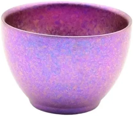 Outdoor Portable Pure Titanium Double Layer Kung Fu Tea Cup 40ML(Purple)
