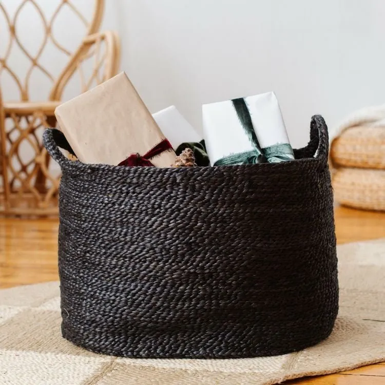 Oval Jute Baskets - Charcoal