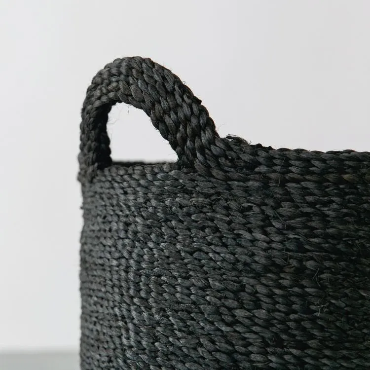 Oval Jute Baskets - Charcoal