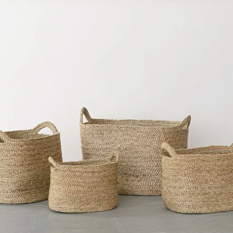 Oval Jute Baskets - Natural