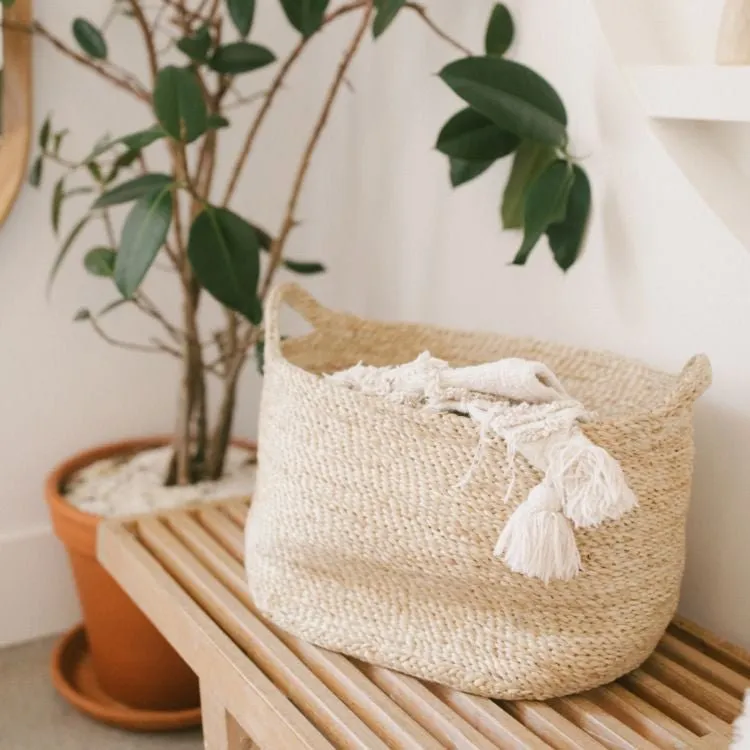 Oval Jute Baskets - Natural