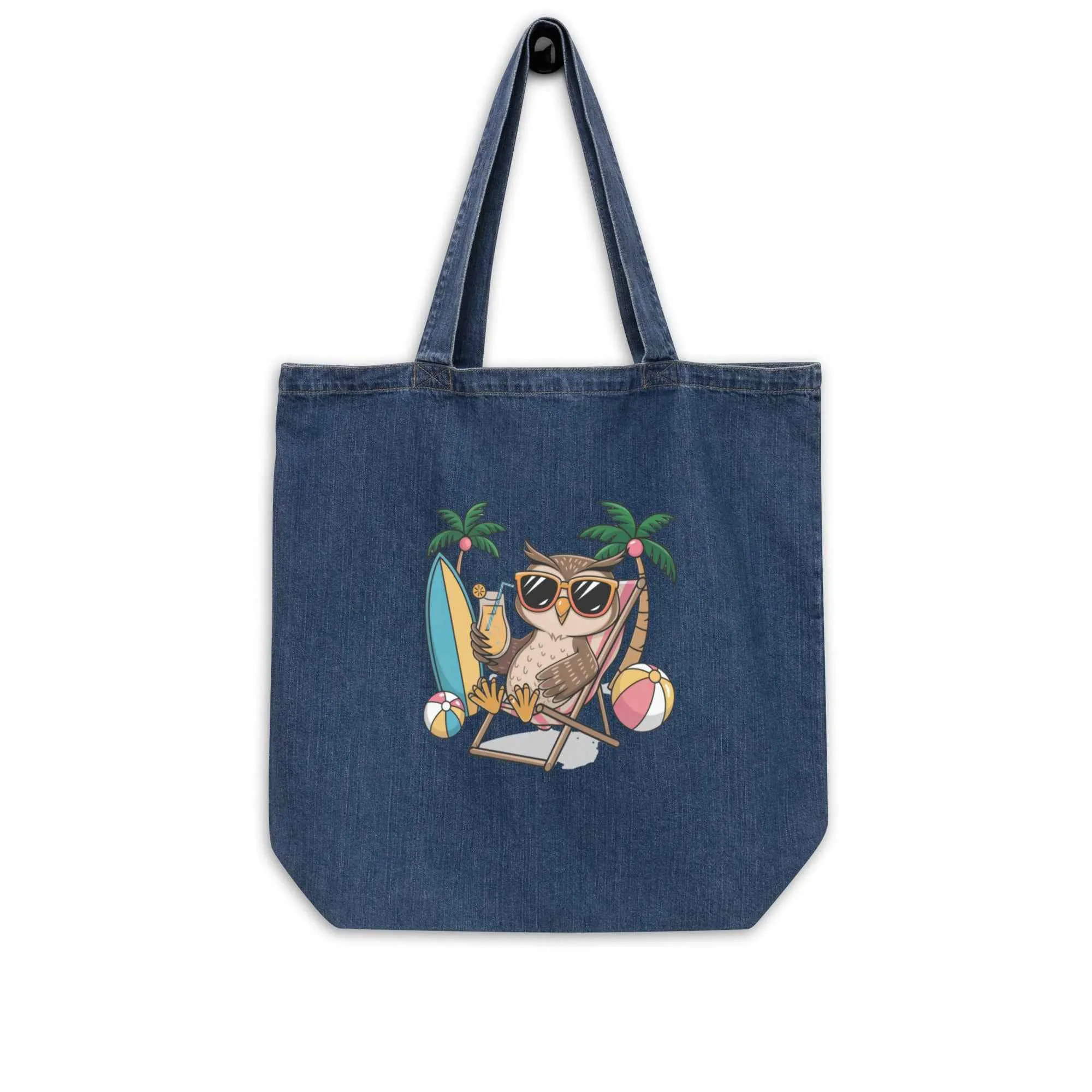 Owl Themed Organic Denim Tote Bags: Eco-Friendly Durability Meets Timeless Style