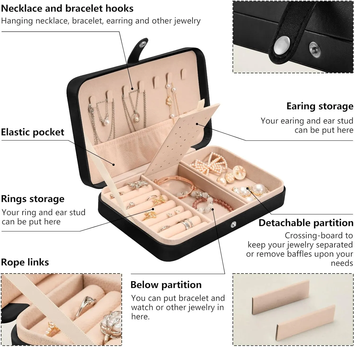 Oyihfvs Thanksgiving Pumpkins, Turkeys, Pies, Corns, Beer, Sunflowers Leather Jewelry Bag, Jewelry Storage, Portable Jewelry Organizer Boxes for Women Lady Necklace, Earrings, Rings, Bracelet