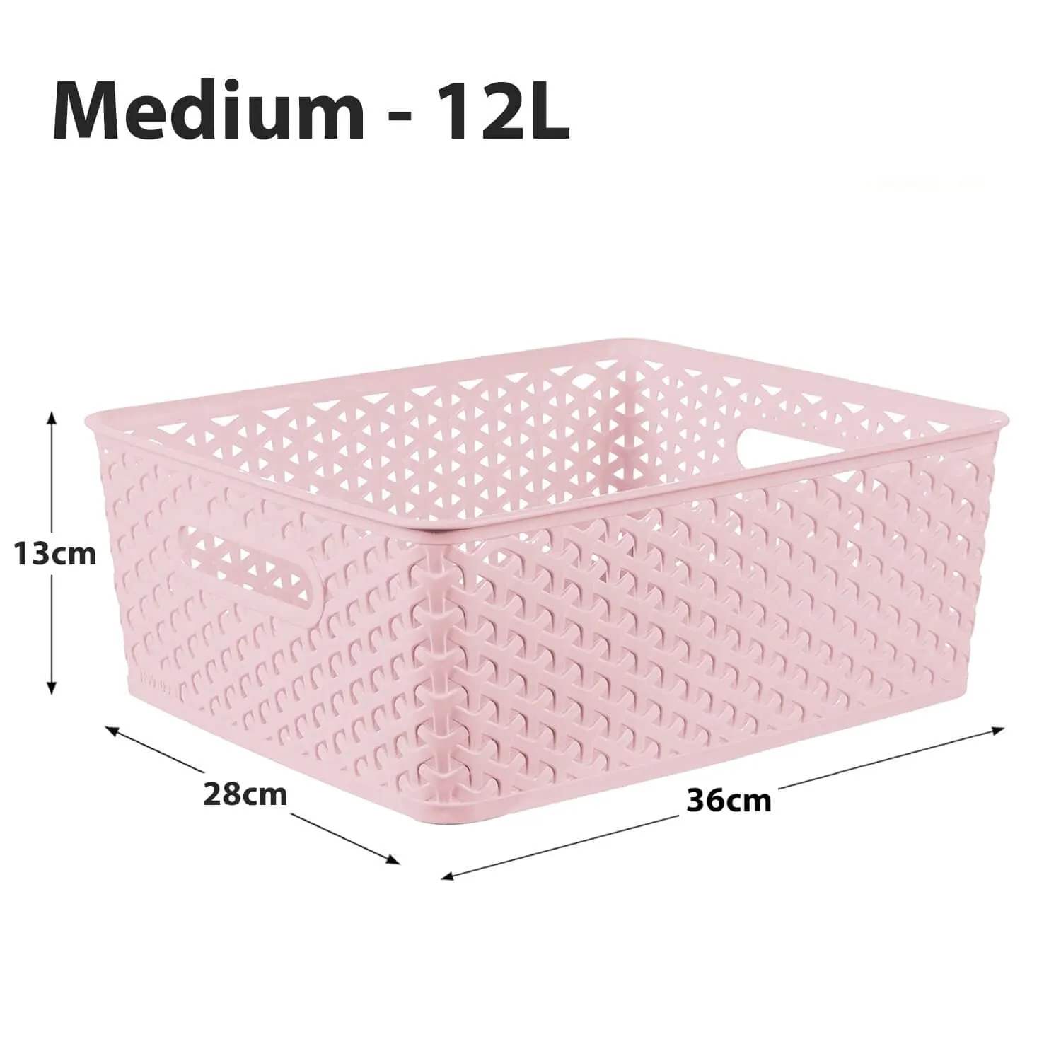 Pack of 3 Curver My Style Home Storage Baskets Woven Plastic Boxes