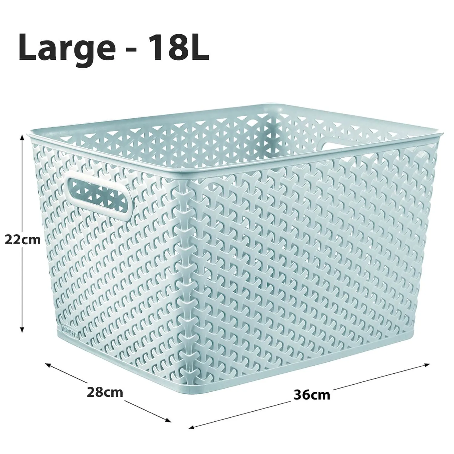 Pack of 3 Curver My Style Home Storage Baskets Woven Plastic Boxes
