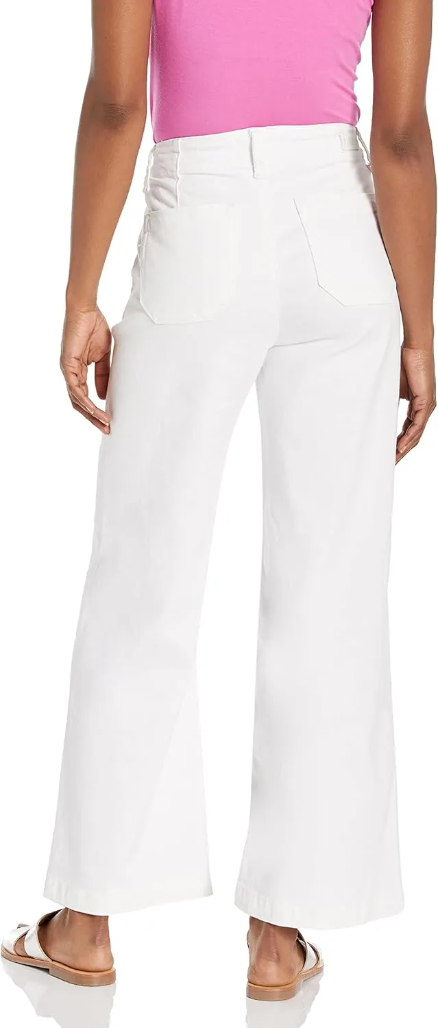 PAIGE Women's Carly High Rise Wide Leg Ankle Length in Crisp White