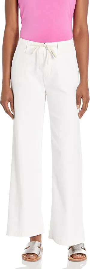 PAIGE Women's Carly High Rise Wide Leg Ankle Length in Crisp White