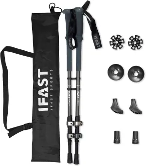 Pair of 2 Trekking Walking Hiking Sticks Anti-Shock Adjustable Alpenstock Poles