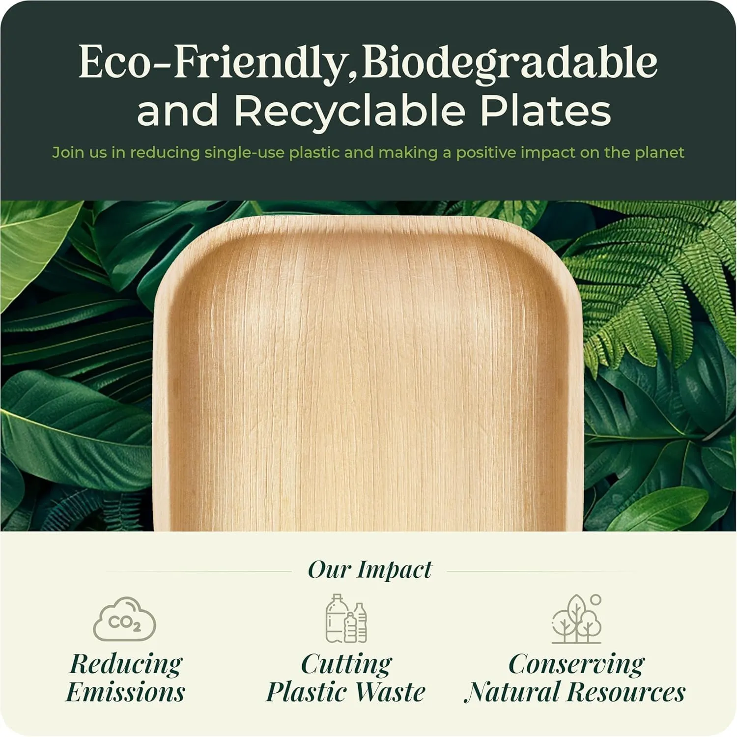 Palm Leaf Plates 4 Inch Bamboo Plate Disposable 100 Pack Small Dessert and Appetizer Square Party Plates Biodegradable Compostable Cocktail Better Than Paper Plate By KoalaLove