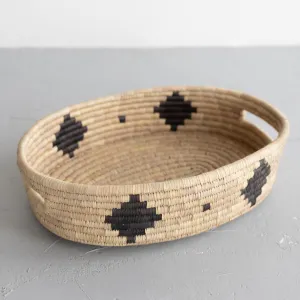 Palm Leaf Small Woven Oval Tray