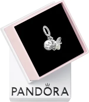 PANDORA Glow-in-the-Dark Firefly Dangle Charm - Compatible with Pandora Moments Bracelets - Gift for Women - Sterling Silver with Glow-in-the-Dark Glass - with Gift Box