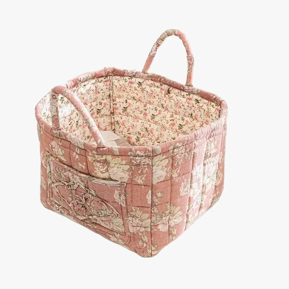 panier de rangement en tissu lavable style pastoral empilable multiusage