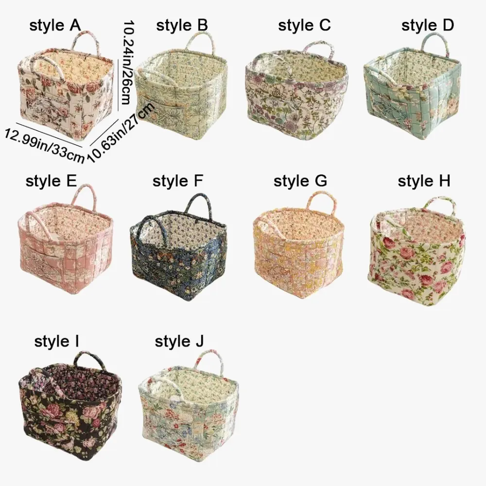 panier de rangement en tissu lavable style pastoral empilable multiusage