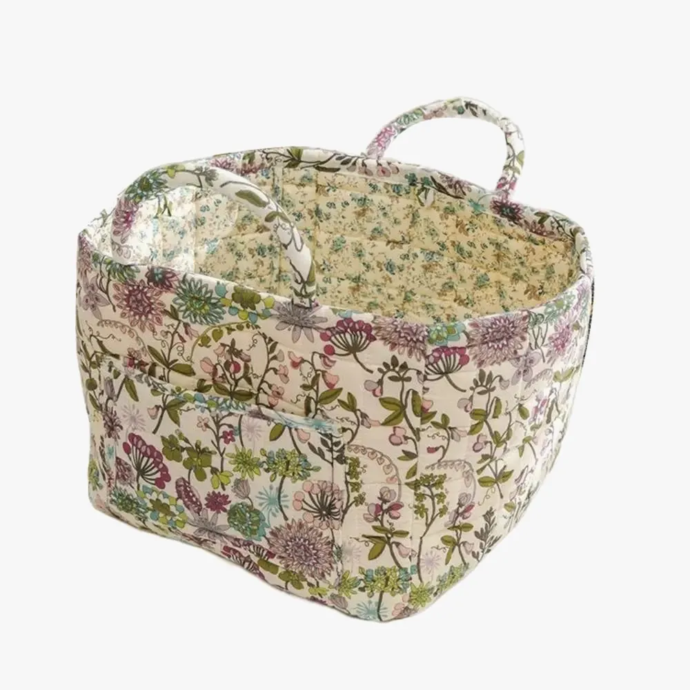 panier de rangement en tissu lavable style pastoral empilable multiusage