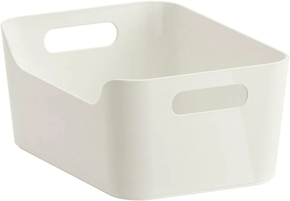 Pantry Organization And Storage Baskets, Open Storage Box Under Sink Organizers,Kitchen Cabinet and Pantry Storage Organizer Bin - two cut-out handles that make 9.4 x 6.7 x 4.3 Inches (White)