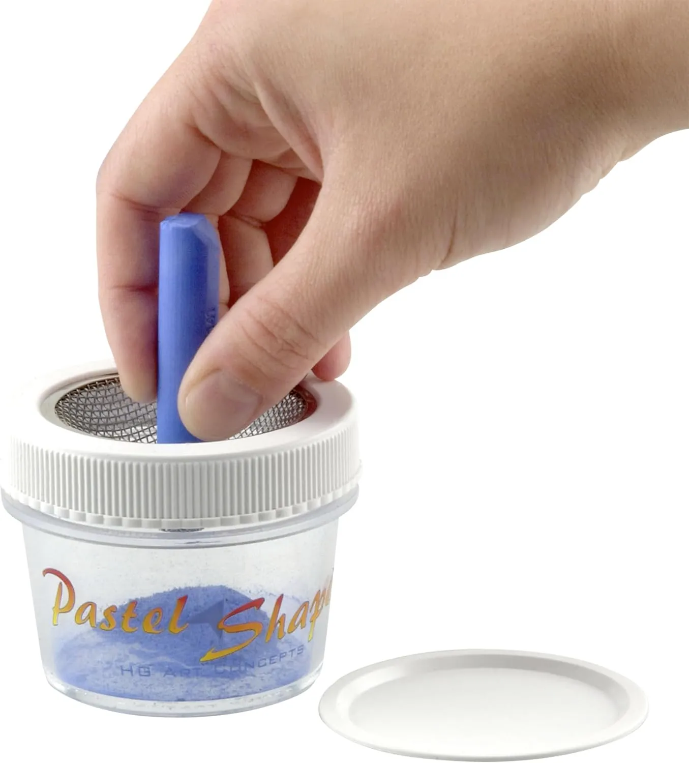 Pastel Sharpener & Shaper with Storage Jar Shapes Soft Pastels to A Point Or Shape - Complete Set with Wire Brush, Mesh Funnel & Storage Jars