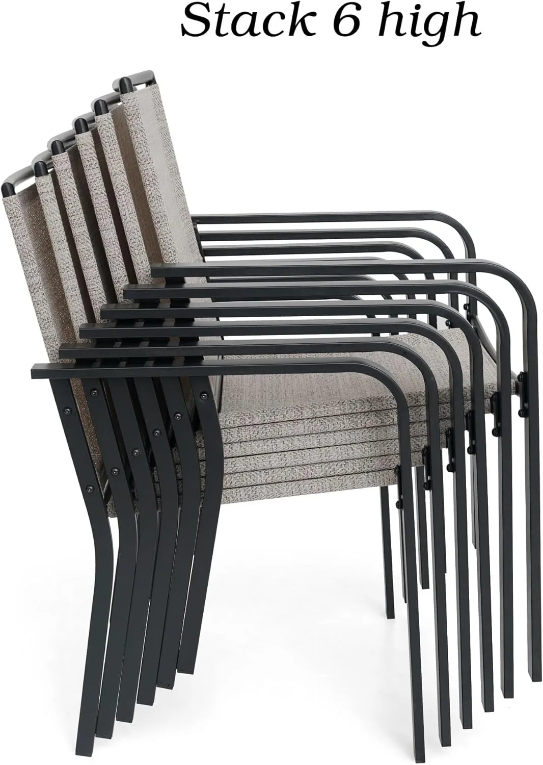 Patio Dining Chairs Set of 2 with Textilene mesh Fabric, Outdoor Space Saving Lawn Chairs for Porch Garden Backyard Poolside Sling Chairs,Brown