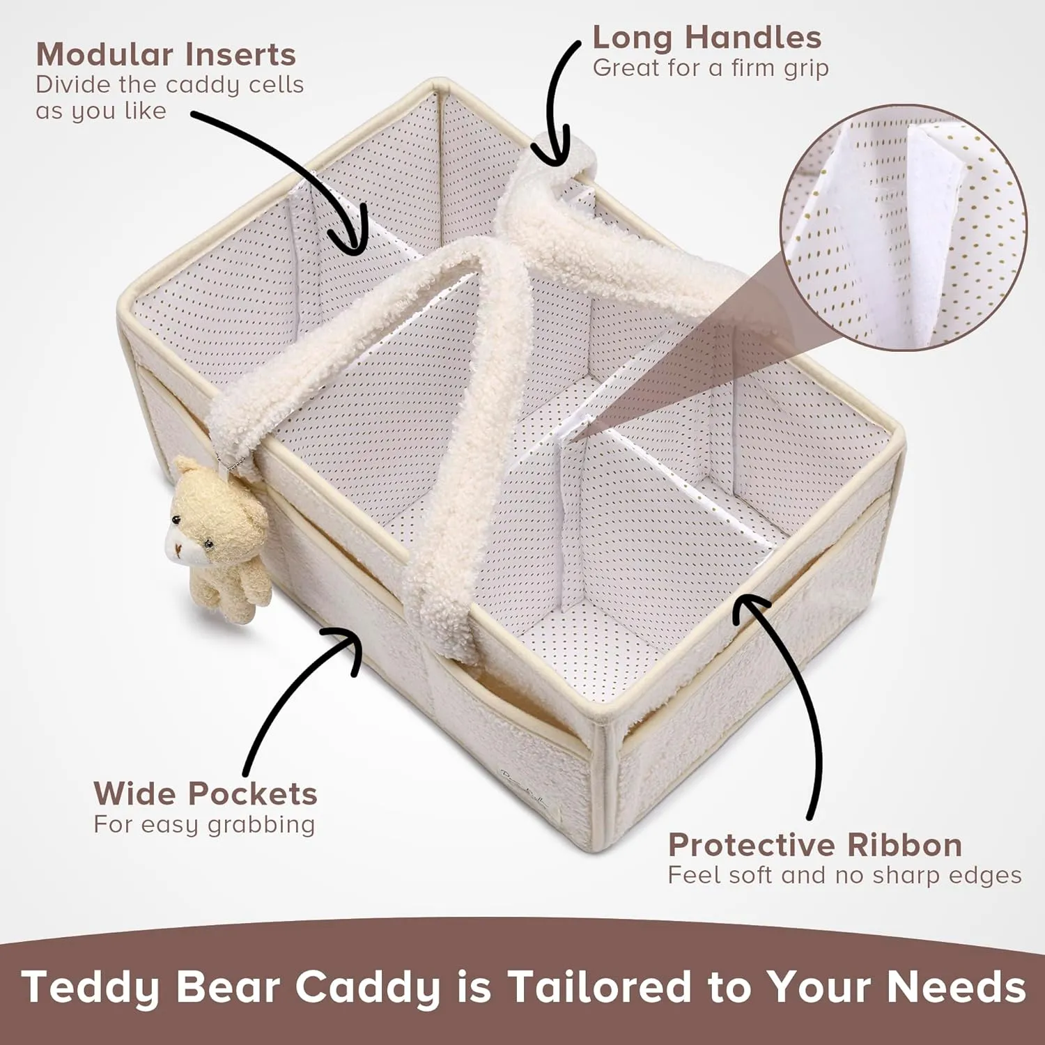 PeraBella Baby Diaper Caddy Organizer - Changing Table & Car Caddy, Nursery Diaper Storage Basket for Diapers & Wipes