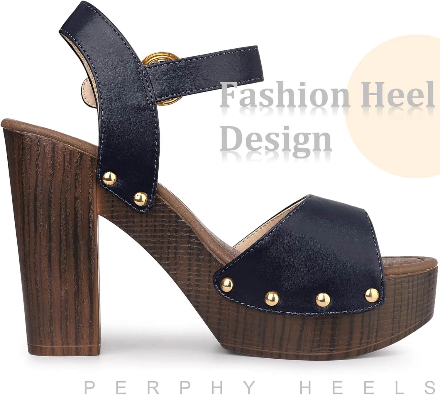 Perphy Platform Heels Slingback Chunky High Heel Sandals for Women