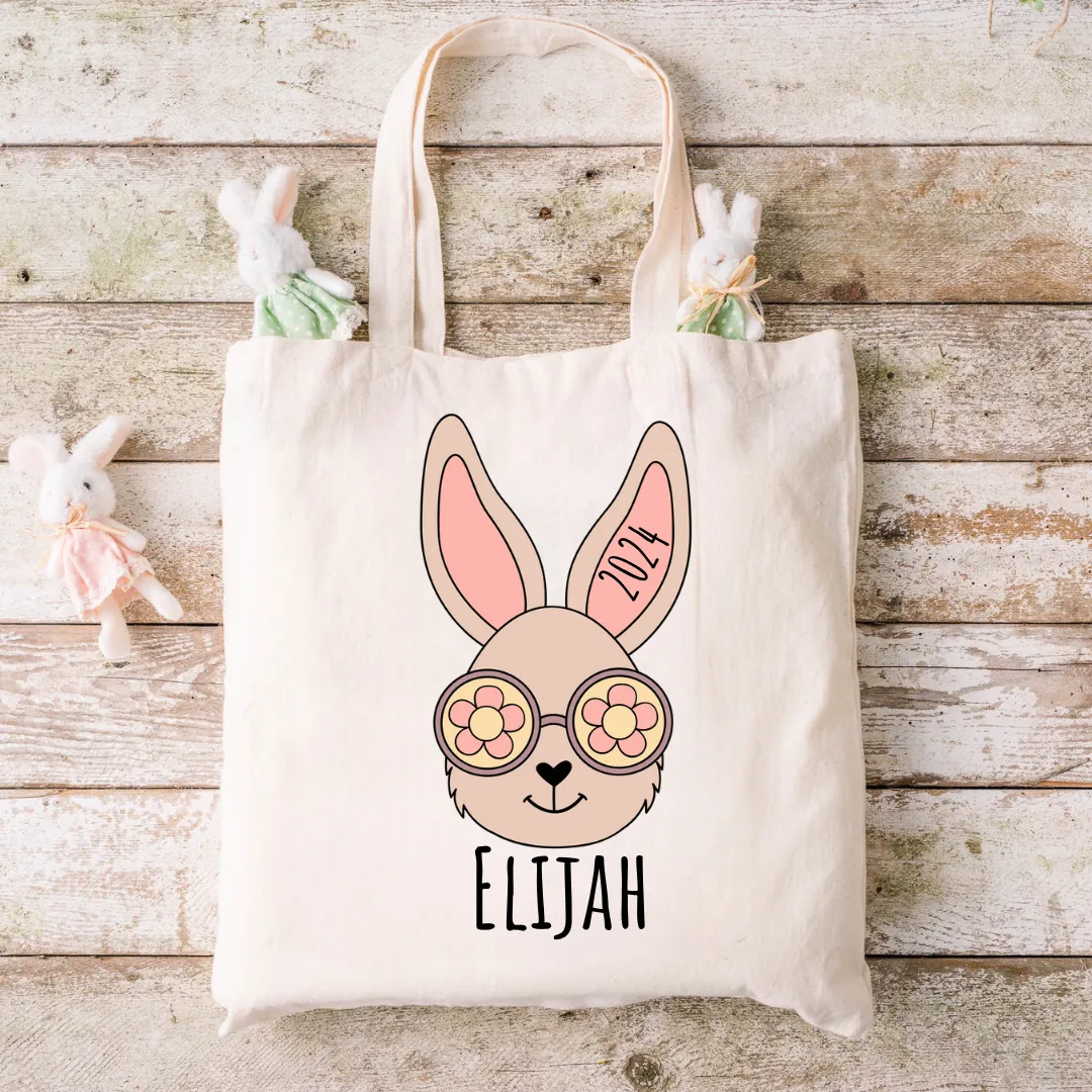 Personalized Easter 2024 Cool Bunny Tote