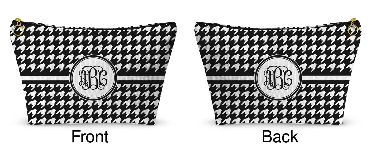 Personalized Houndstooth Makeup Bag - Small - 8.5"x4.5"