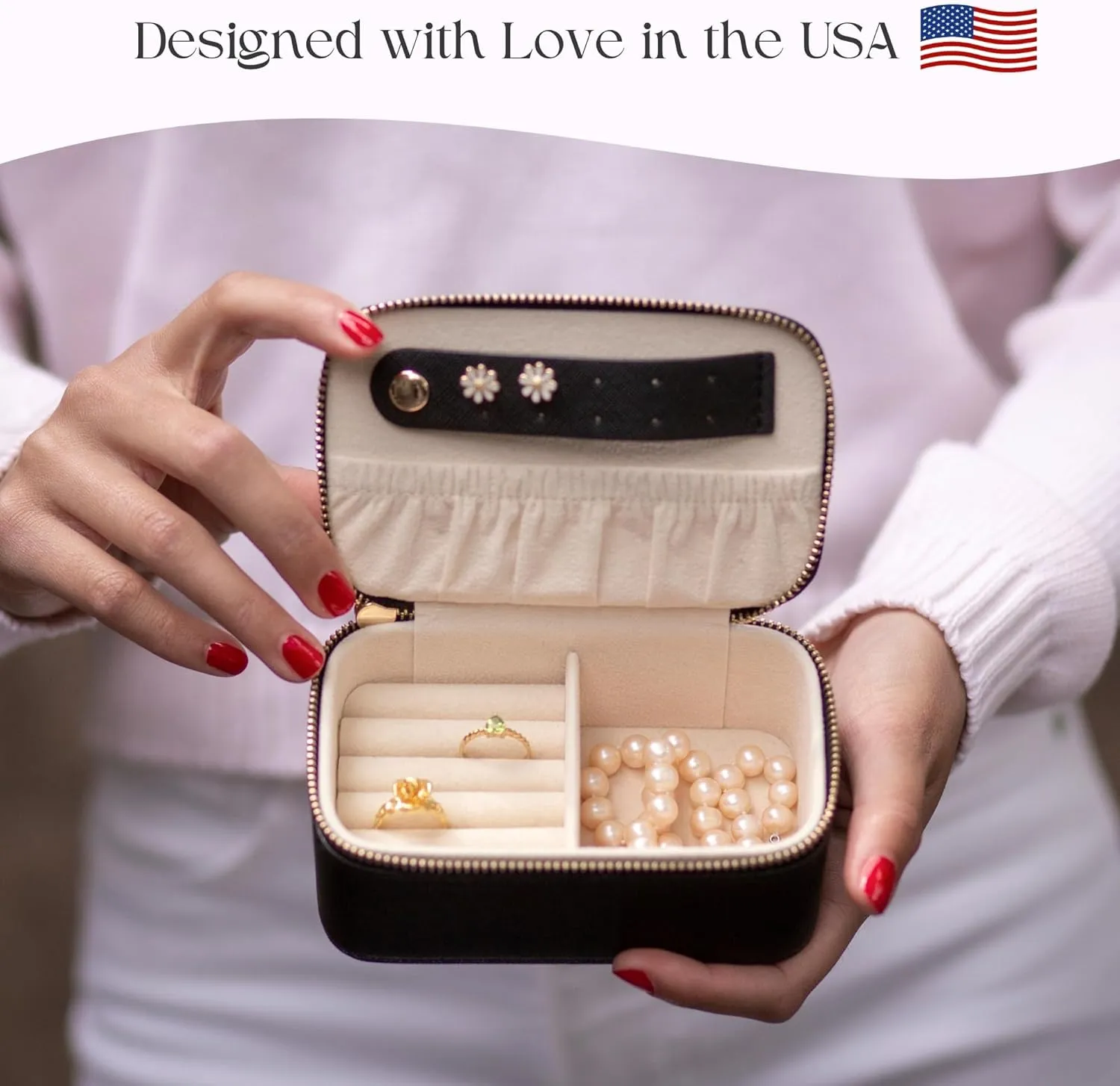 Personalized Initial Travel Jewelry Case - Monogram Custom Gifts For Women, Bridesmaid Proposal Gifts, Travel Jewelry Organizer, Customized Travel Jewelry Box, Birthday Gifts