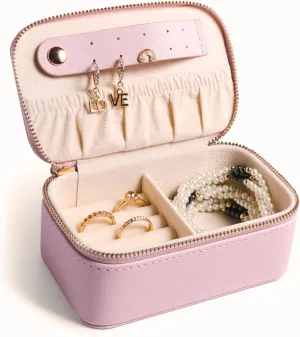 Personalized Initial Travel Jewelry Case - Monogram Custom Gifts For Women, Bridesmaid Proposal Gifts, Travel Jewelry Organizer, Customized Travel Jewelry Box, Birthday Gifts