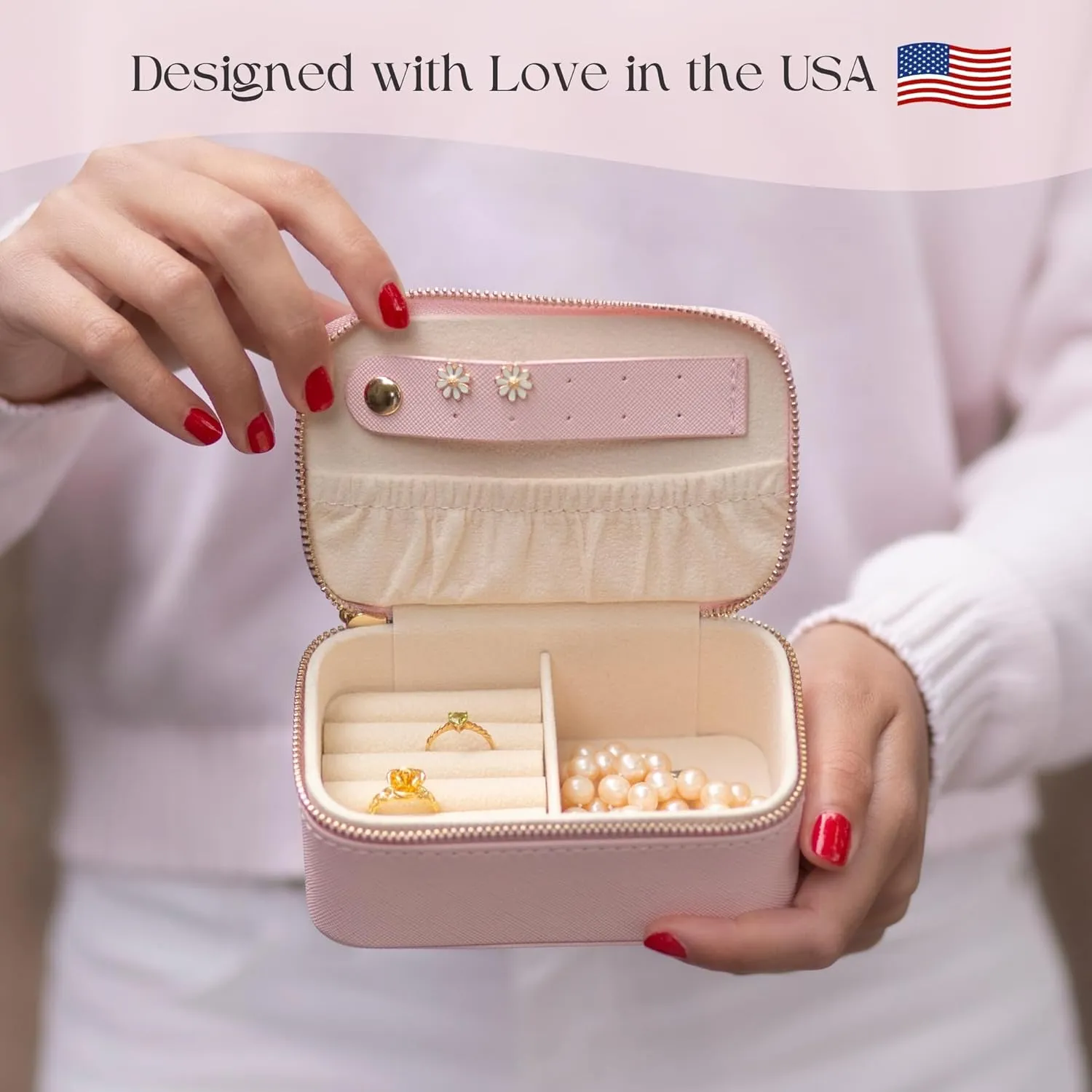 Personalized Initial Travel Jewelry Case - Monogram Custom Gifts For Women, Bridesmaid Proposal Gifts, Travel Jewelry Organizer, Customized Travel Jewelry Box, Birthday Gifts