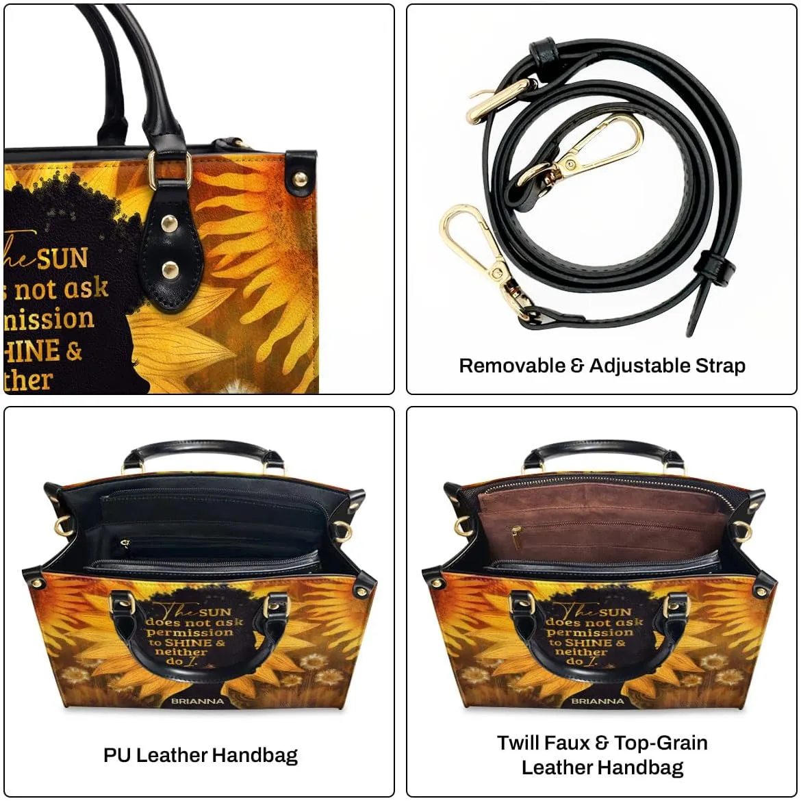 Personalized Leather Handbag For Black Women