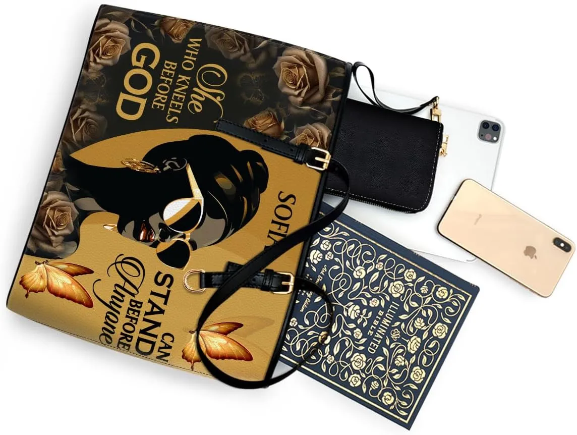 Personalized Leather Tote Bag For Black African Women