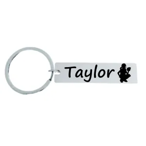 Personalized Softball Catcher Keychain