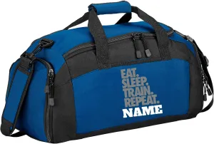 Personalized Sports Duffle Bag with Shoe Compartment (Weightlifting, Royal)